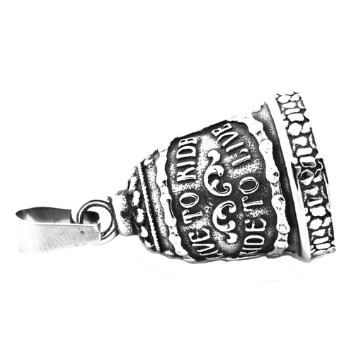 FSP17W88 live to ride chain skull bell biker Pendant